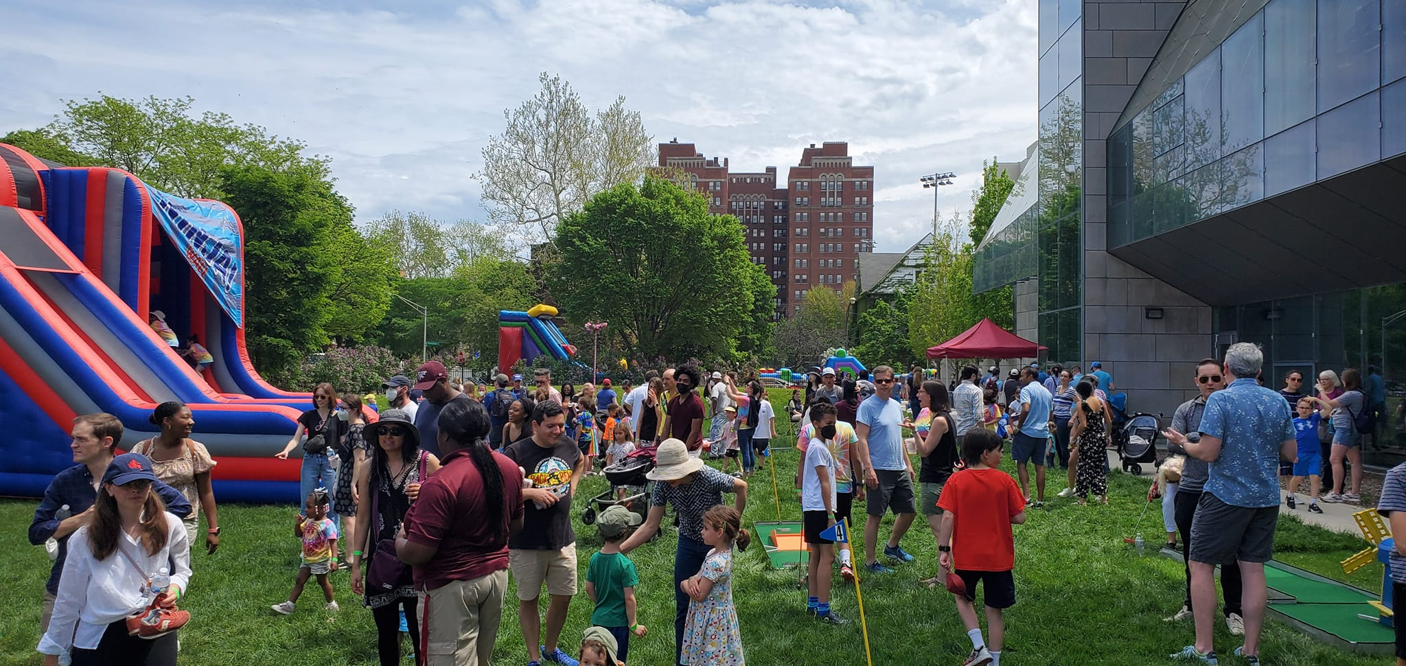 Large school carnival with inflatables and games for Chicagoland PTA