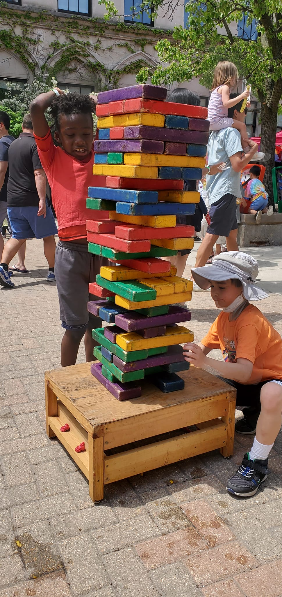 Giant Jenga rental for school carnival games in Chicago
